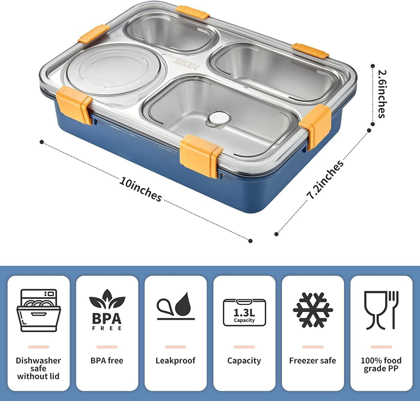 Stainless Steel Lunch Box with Compartments
