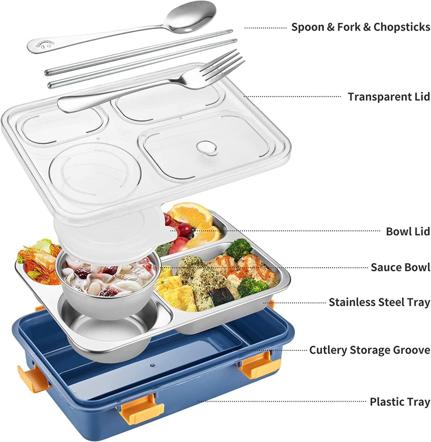 Stainless Steel Lunch Box with Compartments